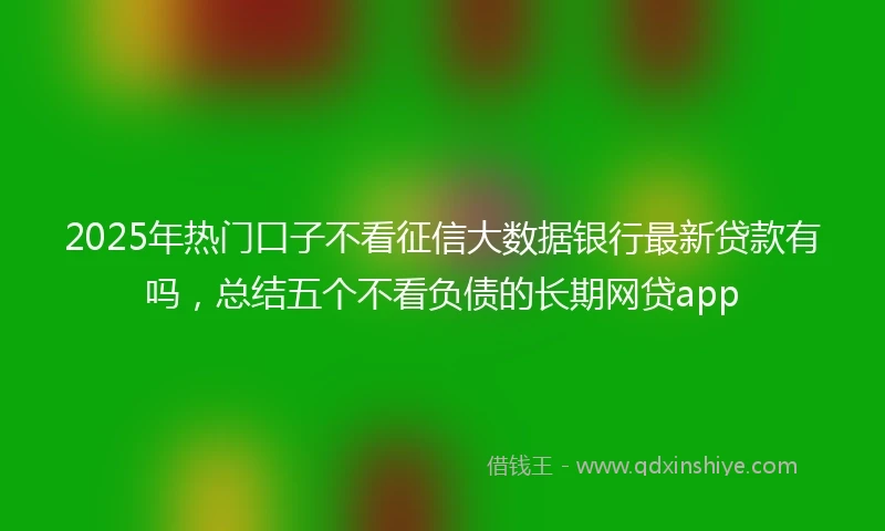 2025年热门口子不看征信大数据银行最新贷款有吗，总结五个不看负债的长期网贷app