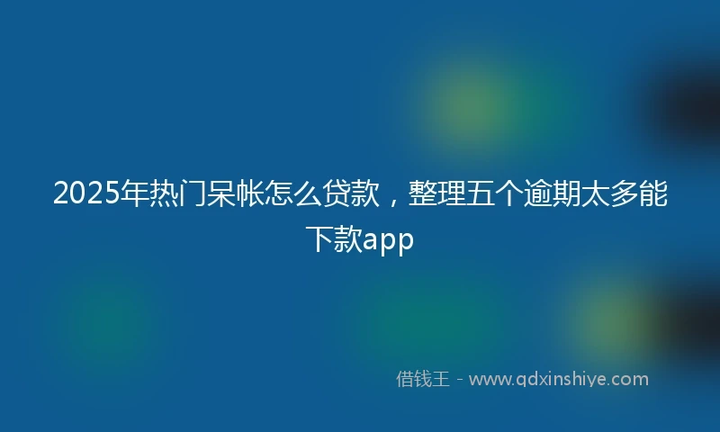 2025年热门呆帐怎么贷款，整理五个逾期太多能下款app