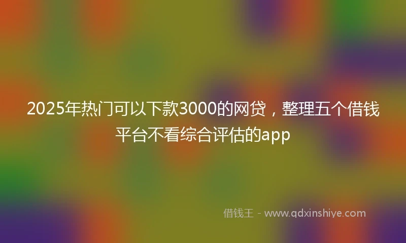 2025年热门可以下款3000的网贷，整理五个借钱平台不看综合评估的app