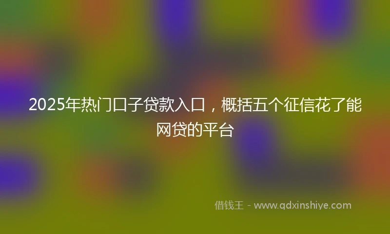 2025年热门口子贷款入口，概括五个征信花了能网贷的平台