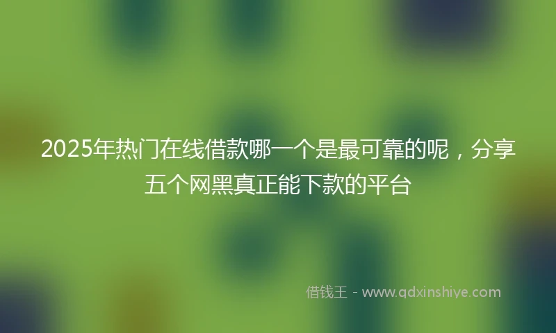 2025年热门在线借款哪一个是最可靠的呢，分享五个网黑真正能下款的平台
