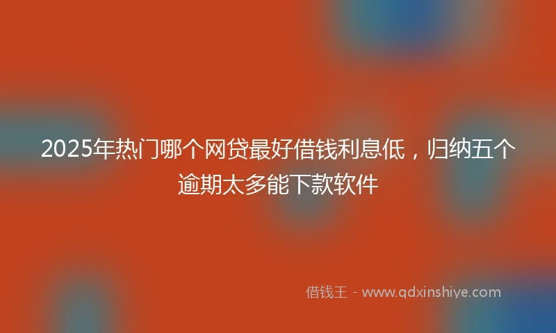 2025年热门哪个网贷最好借钱利息低，归纳五个逾期太多能下款软件