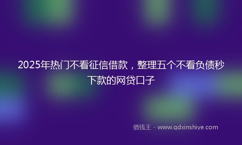 2025年热门不看征信借款，整理五个不看负债秒下款的网贷口子