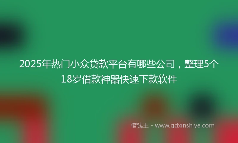 2025年热门小众贷款平台有哪些公司，整理5个18岁借款神器快速下款软件