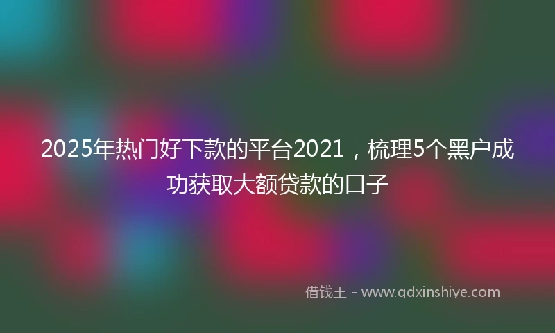 2025年热门好下款的平台2021，梳理5个黑户成功获取大额贷款的口子