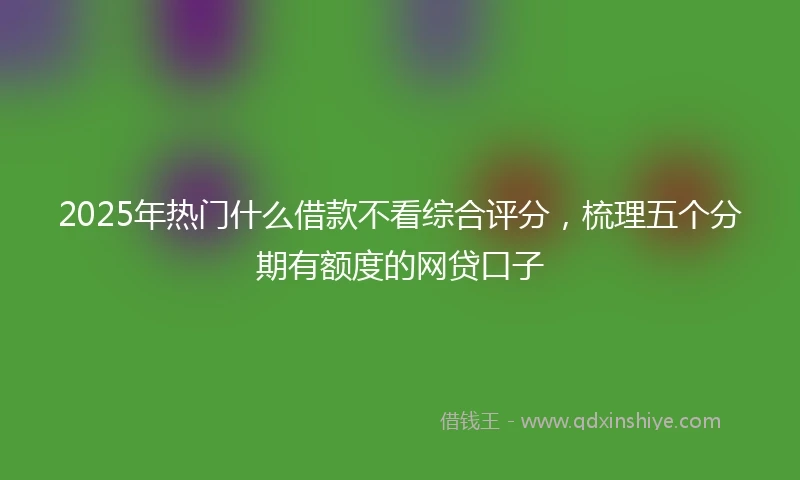 2025年热门什么借款不看综合评分，梳理五个分期有额度的网贷口子