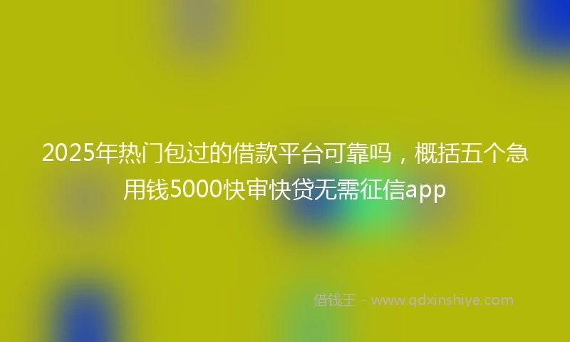 2025年热门包过的借款平台可靠吗，概括五个急用钱5000快审快贷无需征信app
