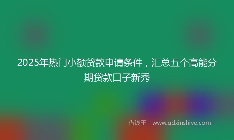 2025年热门小额贷款申请条件，汇总五个高能分期贷款口子新秀