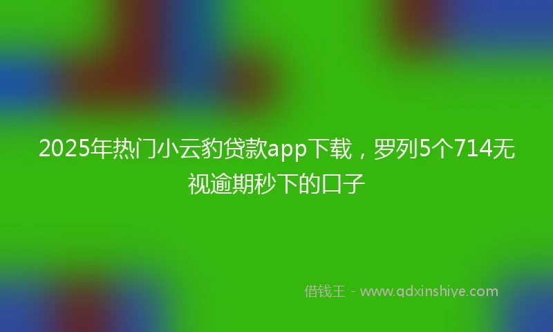 2025年热门小云豹贷款app下载，罗列5个714无视逾期秒下的口子