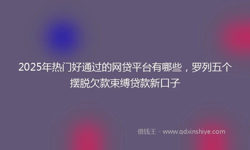 2025年热门好通过的网贷平台有哪些，罗列五个摆脱欠款束缚贷款新口子