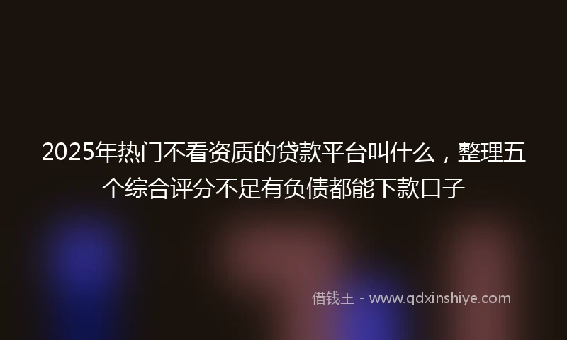 2025年热门不看资质的贷款平台叫什么，整理五个综合评分不足有负债都能下款口子
