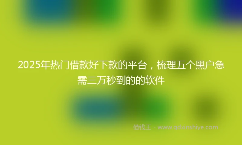 2025年热门借款好下款的平台，梳理五个黑户急需三万秒到的的软件
