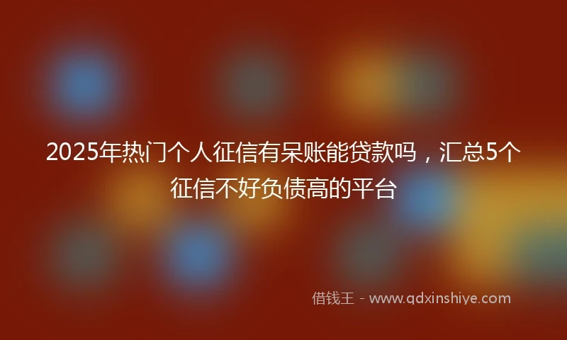 2025年热门个人征信有呆账能贷款吗，汇总5个征信不好负债高的平台