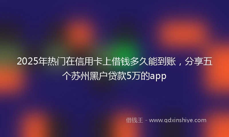2025年热门在信用卡上借钱多久能到账，分享五个苏州黑户贷款5万的app
