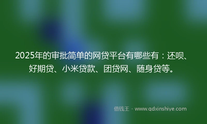 2025年的审批简单的网贷平台有哪些有：还呗、好期贷、小米贷款、团贷网、随身贷等。