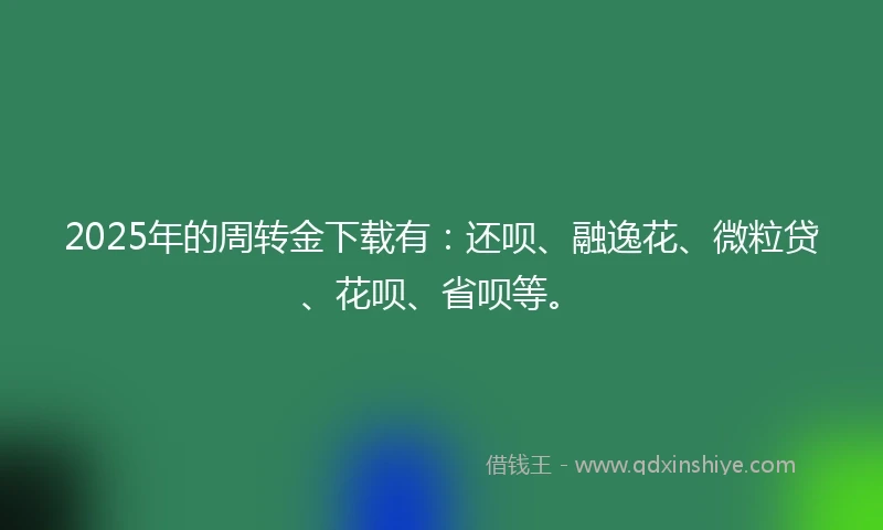 2025年的周转金下载有:还呗、融逸花、微粒贷、花呗、省呗等。