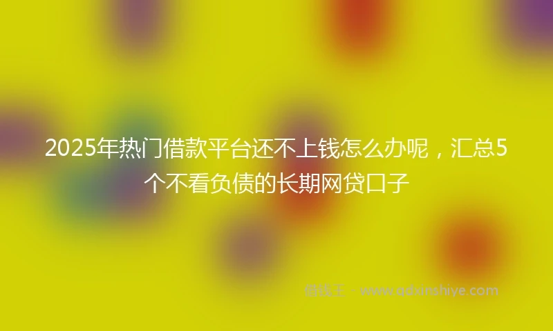 2025年热门借款平台还不上钱怎么办呢，汇总5个不看负债的长期网贷口子