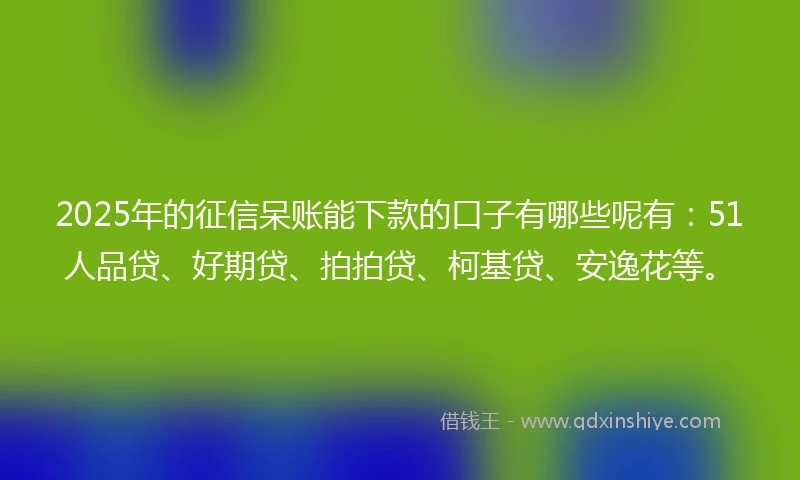 2025年的征信呆账能下款的口子有哪些呢有：51人品贷、好期贷、拍拍贷、柯基贷、安逸花等。