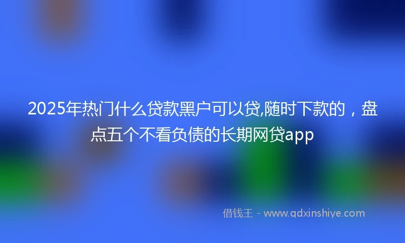 2025年热门什么贷款黑户可以贷,随时下款的，盘点五个不看负债的长期网贷app