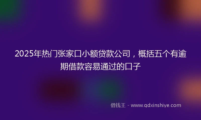 2025年热门张家口小额贷款公司，概括五个有逾期借款容易通过的口子