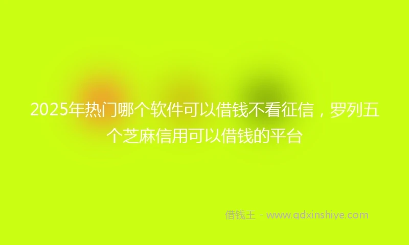 2025年热门哪个软件可以借钱不看征信，罗列五个芝麻信用可以借钱的平台