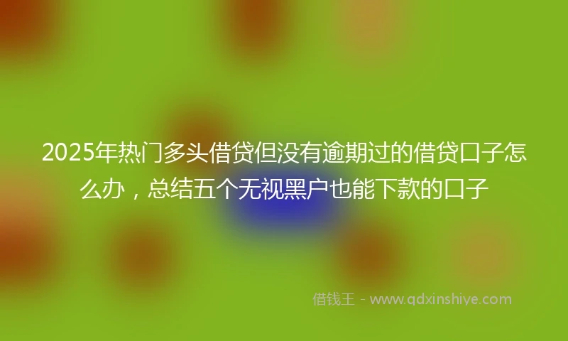 2025年热门多头借贷但没有逾期过的借贷口子怎么办，总结五个无视黑户也能下款的口子