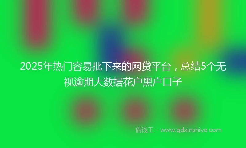 2025年热门容易批下来的网贷平台，总结5个无视逾期大数据花户黑户口子
