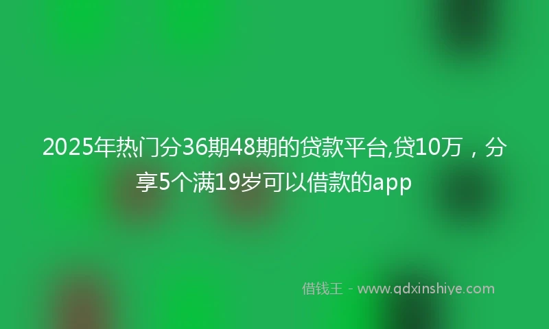 2025年热门分36期48期的贷款平台,贷10万，分享5个满19岁可以借款的app