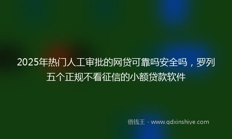 2025年热门人工审批的网贷可靠吗安全吗，罗列五个正规不看征信的小额贷款软件