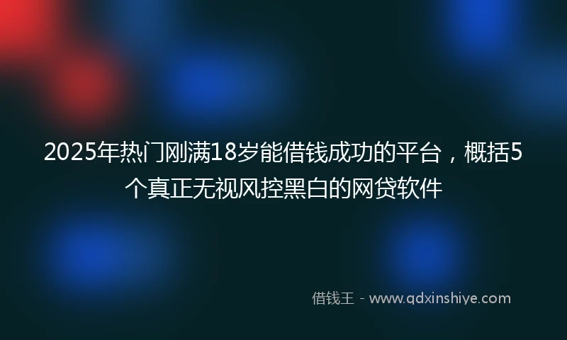 2025年热门刚满18岁能借钱成功的平台,概括5个真正无视风控黑白的网贷软件