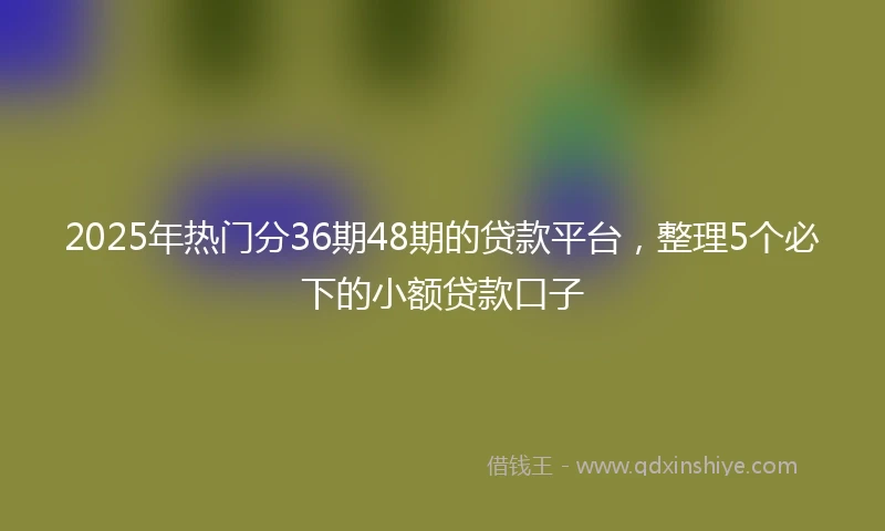 2025年热门分36期48期的贷款平台，整理5个必下的小额贷款口子