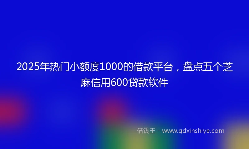 2025年热门小额度1000的借款平台，盘点五个芝麻信用600贷款软件