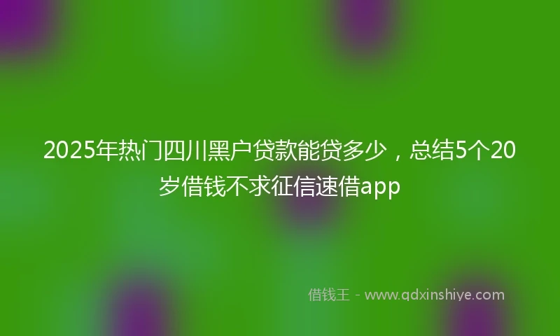 2025年热门四川黑户贷款能贷多少，总结5个20岁借钱不求征信速借app