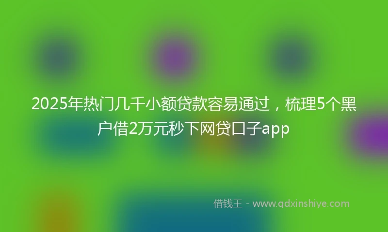 2025年热门几千小额贷款容易通过，梳理5个黑户借2万元秒下网贷口子app