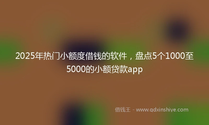 2025年热门小额度借钱的软件，盘点5个1000至5000的小额贷款app