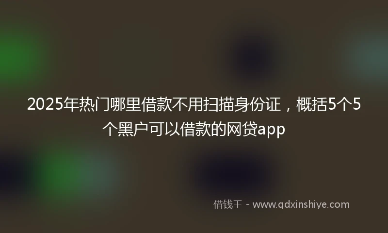 2025年热门哪里借款不用扫描身份证，概括5个5个黑户可以借款的网贷app