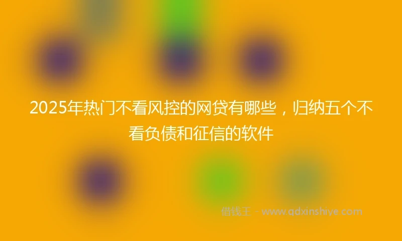 2025年热门不看风控的网贷有哪些，归纳五个不看负债和征信的软件