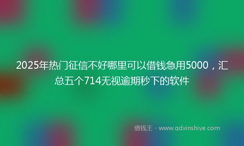 2025年热门征信不好哪里可以借钱急用5000，汇总五个714无视逾期秒下的软件