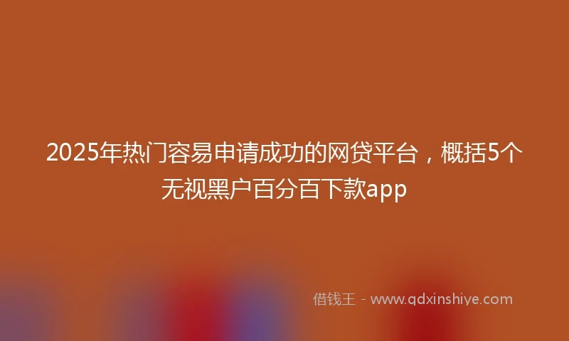 2025年热门容易申请成功的网贷平台,概括5个无视黑户百分百下款app