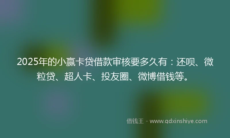 2025年的小赢卡贷借款审核要多久有：还呗、微粒贷、超人卡、投友圈、微博借钱等。
