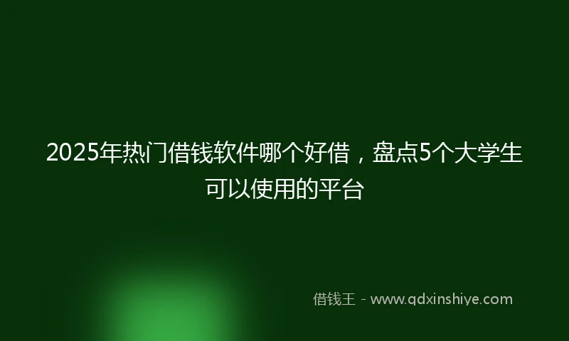 2025年热门借钱软件哪个好借，盘点5个大学生可以使用的平台