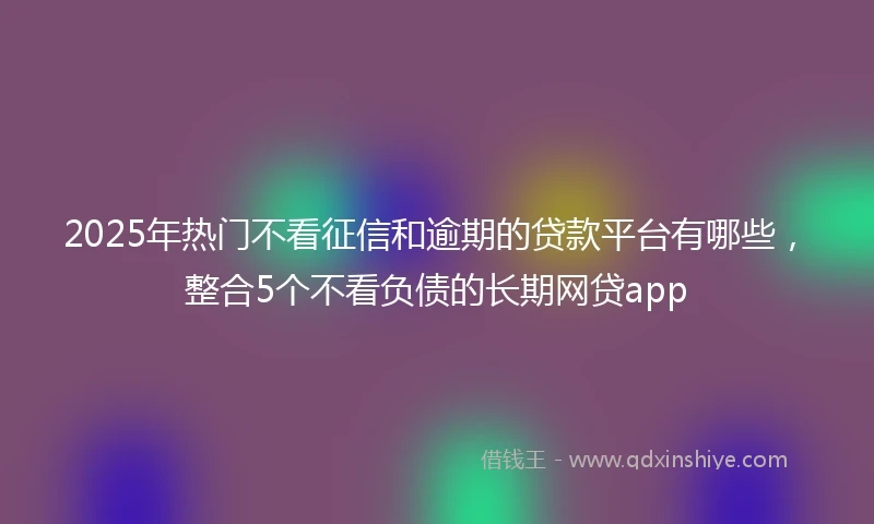 2025年热门不看征信和逾期的贷款平台有哪些，整合5个不看负债的长期网贷app