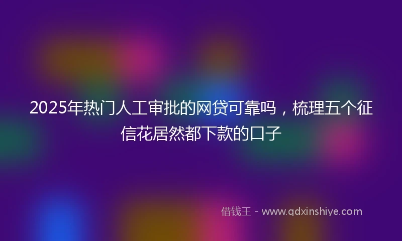 2025年热门人工审批的网贷可靠吗，梳理五个征信花居然都下款的口子