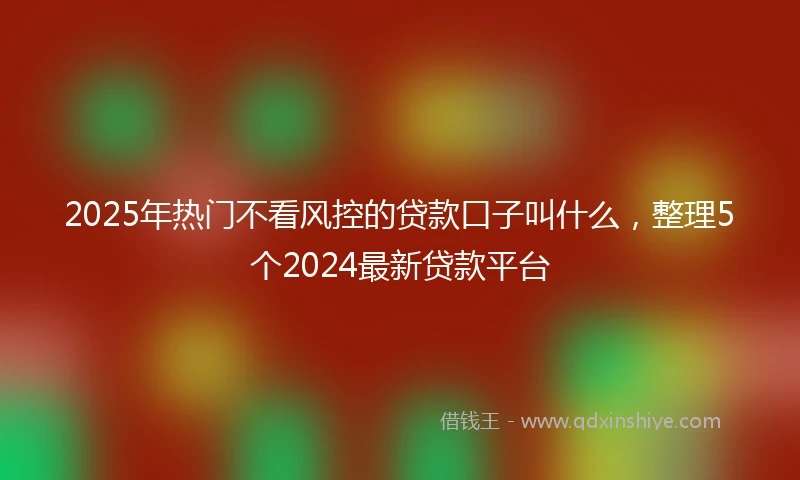 2025年热门不看风控的贷款口子叫什么，整理5个2024最新贷款平台