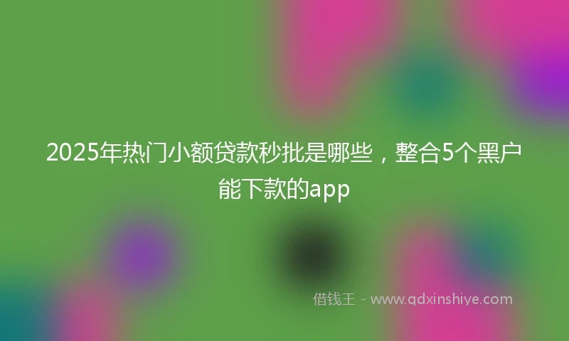 2025年热门小额贷款秒批是哪些，整合5个黑户能下款的app