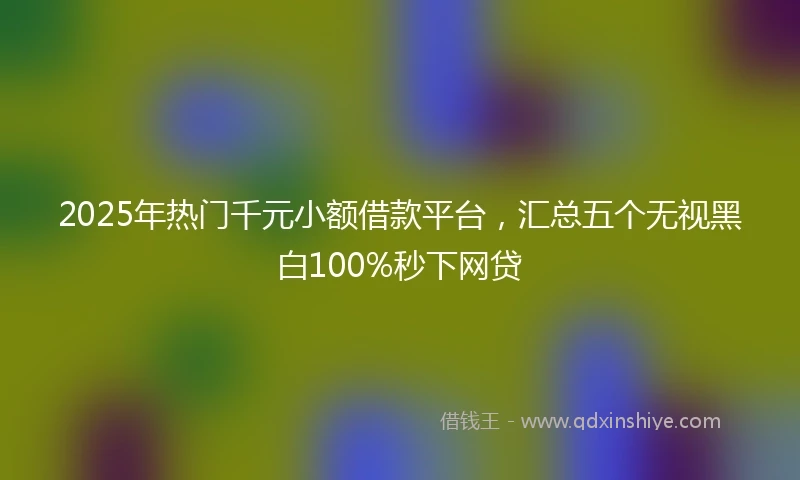 2025年热门千元小额借款平台，汇总五个无视黑白100%秒下网贷