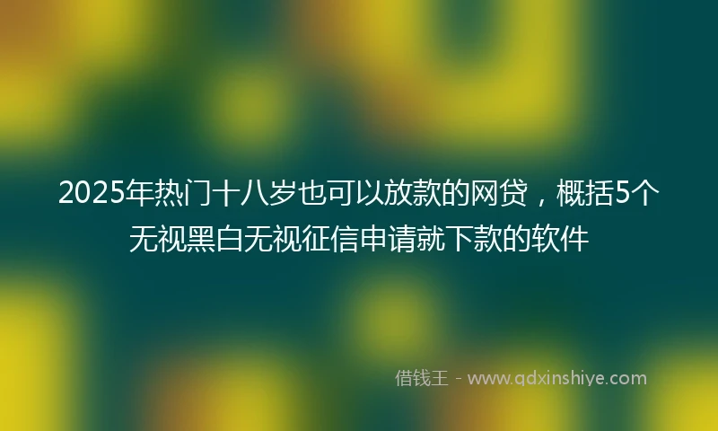 2025年热门十八岁也可以放款的网贷，概括5个无视黑白无视征信申请就下款的软件