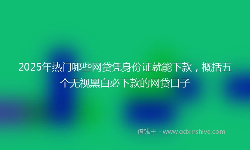 2025年热门哪些网贷凭身份证就能下款，概括五个无视黑白必下款的网贷口子