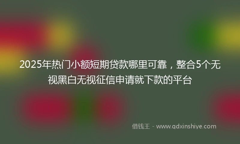 2025年热门小额短期贷款哪里可靠，整合5个无视黑白无视征信申请就下款的平台
