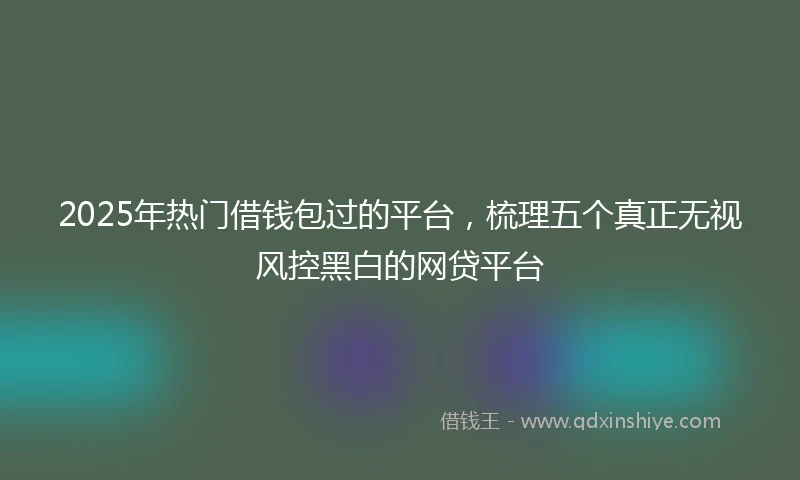 2025年热门借钱包过的平台，梳理五个真正无视风控黑白的网贷平台